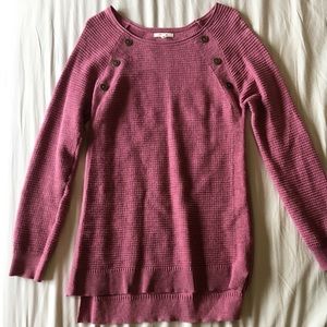 Rose colored tunic, women’s xs, button accent